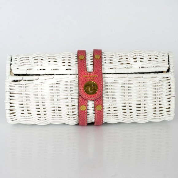 NWOT Kate Spade straw barrel clutch - Picture 1 of 6